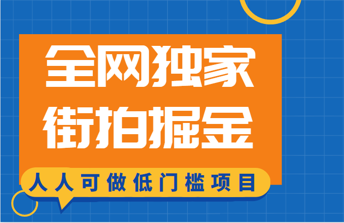 全网独家一街拍掘金,低门槛人人可做的赚钱项目 全网独家一街拍掘金,低门槛人人可做的赚钱项目