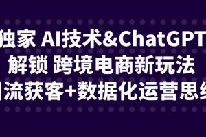 [跨境电商]独家 AI技术&ChatGPT解锁 跨境电商新玩法，引流获客+数据化运营思维