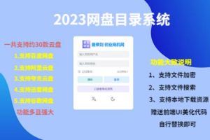 （项目课程）2023网盘目录运营系统，一键安装教学，一共支持约30款云盘