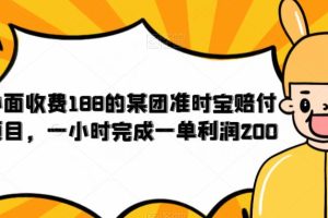 外面收费188的美团准时宝赔付项目，一小时完成一单利润200【仅揭秘】