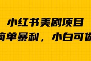 外面卖1980的小红书美剧项目，单日收益1000＋，小众暴利的赛道【揭秘】