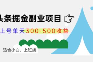 （4081期）微头条掘金副业项目第4期：批量上号单天300-500收益，适合小白、上班族[中创网]