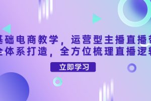 （4095期）零基础电商教学，运营型主播直播带货全体系打造，全方位梳理直播逻辑[中创网]