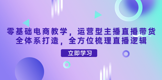 （4095期）零基础电商教学，运营型主播直播带货全体系打造，全方位梳理直播逻辑