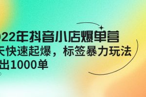 （4091期）2022年抖音小店爆单营【更新10月】 7天快速起爆 标签暴力玩法，日出1000单[中创网]