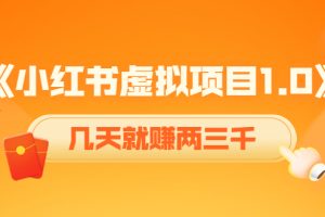 （4131期）《小红书虚拟项目1.0》账号注册+养号+视频制作+引流+变现，几天就赚两三千[中创网]