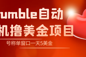 （4113期）外面收费3888的rumble撸美金项目，号称单窗口一天5美金+【脚本+教程】[中创网]