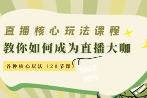 （4199期）直播核心玩法：教你如何成为直播大咖，各种核心玩法（20节课）[中创网]