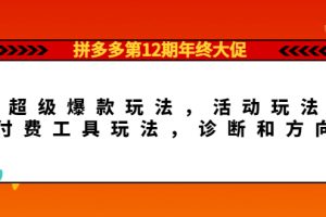 （4224期）拼多多第12期年终大促：超级爆款玩法，活动玩法，付费工具玩法，诊断和方向[中创网]