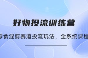 （4378期）好物推广投流训练营：零食混剪赛道投流玩法，全系统课程！[中创网]