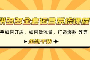 （4430期）拼多多全套运营系统课程：新手如何开店 如何做流量 打造爆款 等等 全部干货[中创网]