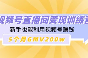 （4468期）视频号直播间变现训练营：新手也能利用视频号赚钱，5个月GMV200w[中创网]