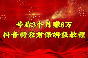 （4473期）号称3个月赚8万的抖音特效君保姆级教程，新手一个月搞5000+（教程+软件）[中创网]