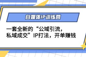 （4290期）自媒体IP训练营(12+13期)一套全新的“公域引流，私域成交”IP打法 开单赚钱[中创网]