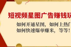 （4300期）短视频星图广告赚钱玩法：如何开通，如何上热门，如何快速爆单赚米！[中创网]