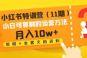 （4591期）小红书特训营（11期）小白可复制的运营方法-月入10w+（教程+全套文档资料)[中创网]