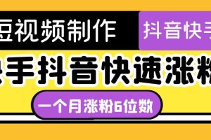 （4589期）短视频油管动画-快手抖音快速涨粉：一个月粉丝突破6位数  轻松实现经济自由[中创网]