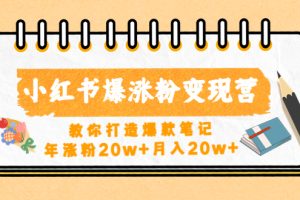 （4645期）小红书爆涨粉变现营（第五期）教你打造爆款笔记，年涨粉20w+月入20w+[中创网]