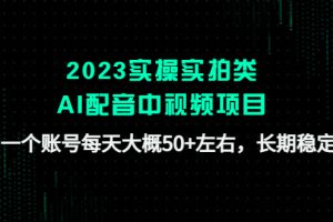 （4674期）2023实操实拍类AI配音中视频项目，一个账号每天大概50+左右，长期稳定[中创网]