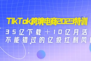 （4702期）TikTok跨境电商2023特训：35亿下载＋10亿月活，不能错过的亿级红利风口[中创网]