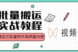 （4762期）视频号批量搬运实战赚钱教程，傻瓜式批量制作高质量内容【附视频教程+PPT】[中创网]