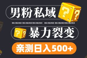 （4880期）男粉私域项目：亲测男粉裂变日入500+（视频教程）[中创网]