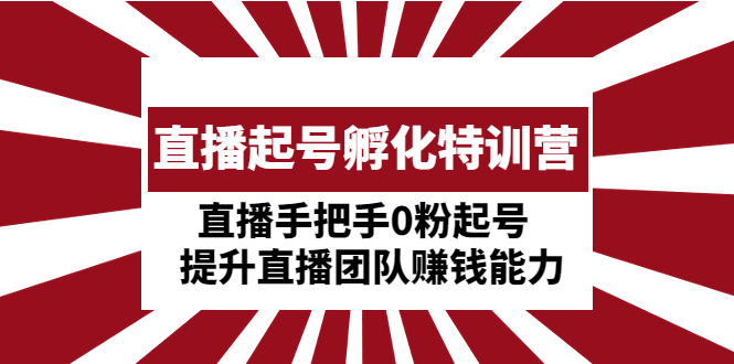 （4864期）直播起号孵化特训营：直播手把手0粉起号  提升直播团队赚钱能力