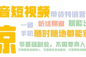 （5116期）抖音短视频·带货特训营15期 一部手机 听话照做 就能出单 随时随地都能赚钱[中创网]