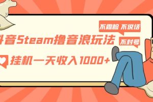 （5110期）抖音Steam撸音浪玩法 挂机一天收入1000+不露脸 不说话 不封号 社恐人群福音[中创网]