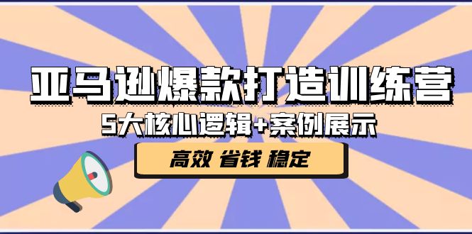 （5107期）亚马逊爆款打造训练营：5大核心逻辑+案例展示 打造爆款链接 高效 省钱 稳定