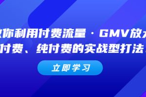 （5106期）教你利用付费流量·GMV放大，微付费、纯付费的实战型打法！[中创网]