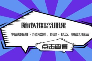 （5145期）随心推培训课：小店随心推·投放逻辑，投放·技巧，快速打标签[中创网]