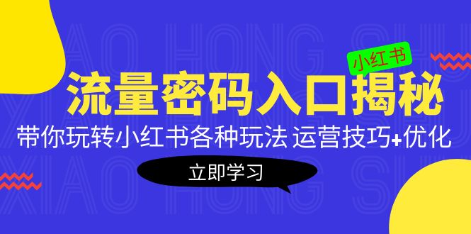 （5179期）小红书流量密码入口揭秘：带你玩转小红书各种玩法 运营技巧+优化！