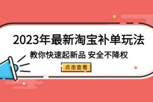 （5174期）2023年最新淘宝补单玩法，教你快速起·新品，安全·不降权（18课时）[中创网]