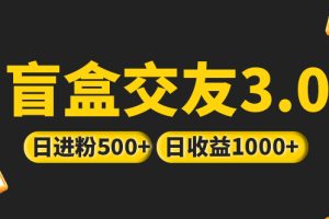 （5171期）亲测日收益破千 抖音引流丨简单暴力上手简单丨盲盒交友项目[中创网]