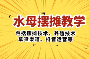 （5197期）水母·摆摊教学，包括摆摊技术、养殖技术、拿货渠道、抖音运营等[中创网]