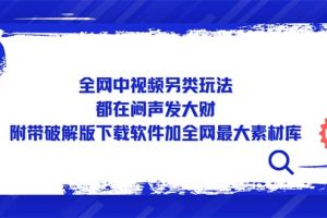 （5242期）全网中视频另类玩法，都在闷声发大财，附带破解版下载软件加全网最大素材库[中创网]