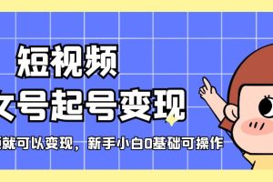 （5237期）短视频美女号起号变现，第一条视频就可以变现，新手小白0基础可操作[中创网]