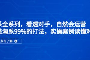 （5233期）淘系全系列，看透对手，自然会运营，覆盖淘系99%·打法，实操案例读懂对手[中创网]