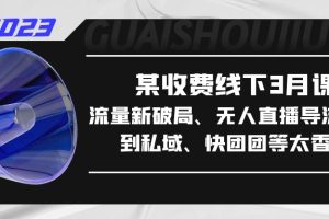 （5317期）某收费线下3月课，流量新破局、无人直播导流20w到私域、快团团等太香了[中创网]