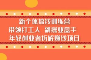 （5308期）新个体搞钱训练营：带领打工人 副操业盘手 年轻创业者拆解赚钱项目[中创网]