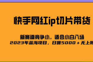 （5346期）2023爆火的快手网红IP切片，号称日佣5000＋的蓝海项目，二驴的独家授权[中创网]