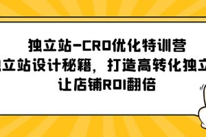 （5501期）独立站-CRO优化特训营，独立站设计秘籍，打造高转化独立站，让店铺ROI翻倍[中创网]