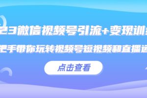 （5548期）2023微信视频号引流+变现训练营：手把手带你玩转视频号短视频和直播运营![中创网]