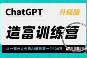 （5613期）AI造富训练营 让一部分人先用AI赚到第一个100万 让你快人一步抓住行业红利[中创网]