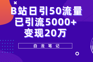 （5655期）B站日引50+流量，实战已引流5000+变现20万，超级实操课程。[中创网]