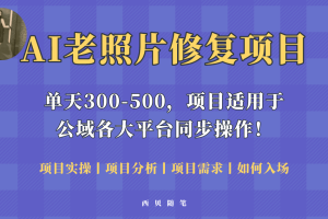 （5721期）人人都能做的AI老照片修复项目，0成本0基础即可轻松上手，祝你快速变现！[中创网]