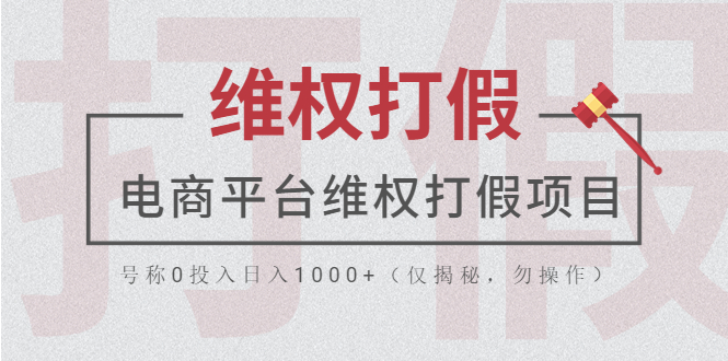 （5709期）电商平台维权打假项目，号称0投入日入1000+（仅揭秘，勿操作）