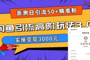 （5739期）实测日引50+精准粉，闲鱼引流高阶玩法3.0，实操变现3000元[中创网]