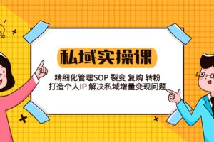 （5805期）私域实战课程：精细化管理SOP 裂变 复购 转粉 打造个人IP 私域增量变现问题[中创网]